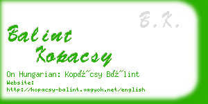 balint kopacsy business card
